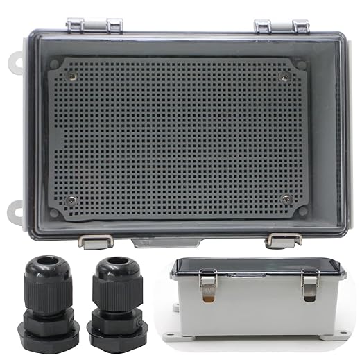 MAKERELE Waterproof Junction Box with Clear Cover,IP67 Waterproof Dustproof Universal Project Boxes for Electronics 11.4×7.5×5.5 inch（290×190×140mm）