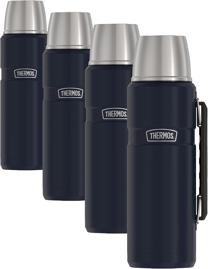 THERMOS Stainless King Vacuum-Insulated Beverage Bottle,40 Ounce,Midnight Blue,(Pack of 4)