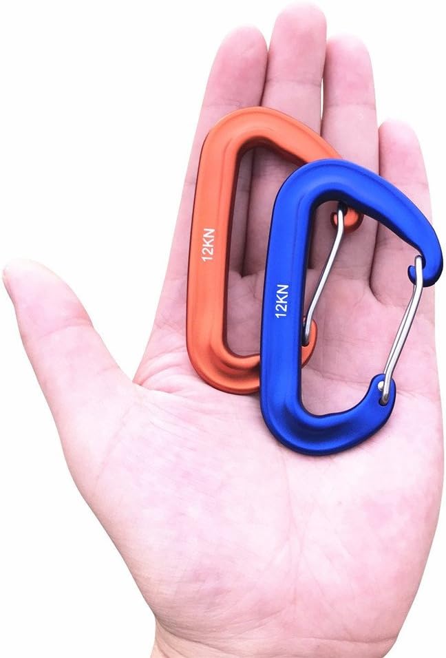 L-Rover Carabiner,12KN Lightweight Heavy Duty Carabiner Clips,Aluminium Wiregate Caribeaners for Hammocks,Camping, Key Chains, Outdoor and Gym etc,Hiking & Utility