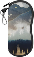 Glasses Case Sunglasses Eyeglass Soft Case Zipper Light Neoprene Pouch with Metal Belt Clip Aesthetic Cute Women Men