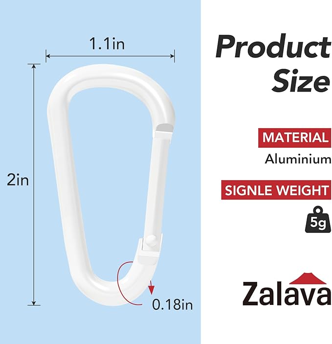 24pc Aluminum Carabiner Clip D Ring, Keychain Spring Hook,Small Carabiners Set for Outdoor Camping Fishing Hiking Car