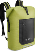 Gonex Ultralight Waterproof TPU Backpack, 55L Roll Top Dry Bag with Comfortable Padded Back Panel for Kayaking Boating Camping Fishing Travel,Green