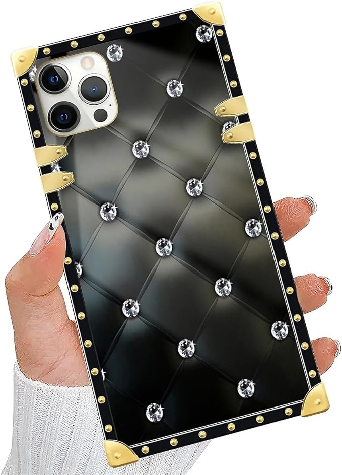 Compatible with iPhone 11 Pro Max Case, Shiny Black Sofa Crystal Luxury Golden Decoration for Girl Women Soft TPU Shockproof Protective Hard PC Back for iPhone 11 Pro Max