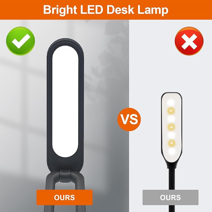 Giryuhd LED Desk Lamp for Office Home & Battery Operated Lamp Rechargeable Lamp Foldable & Portable Light, LED Desk Light Strip, 3 Brightness Dimmable Small Desk Lamp Wireless Reading Lamp