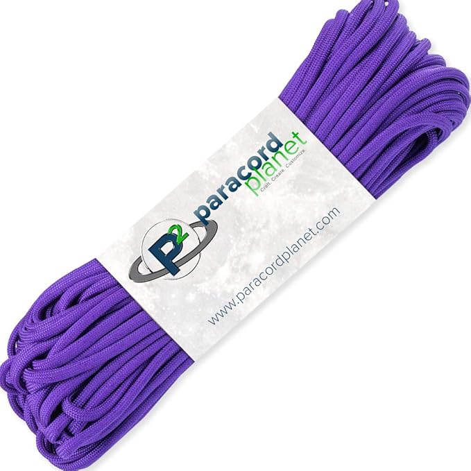 Paracord Planet Solid Color 550lb Paracord – 7 Strand Type III Nylon Cord for Indoor and Outdoor Tasks – Acid Purple (10 ft)
