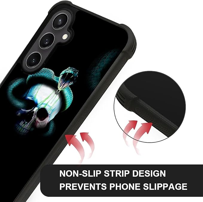 for Samsung Galaxy S23 FE Case, Skeleton Winding Snake Pattern Graphic Design Girl Boy Soft Silicone Hard Acrylic Shock Protection for Samsung Galaxy S23 FE
