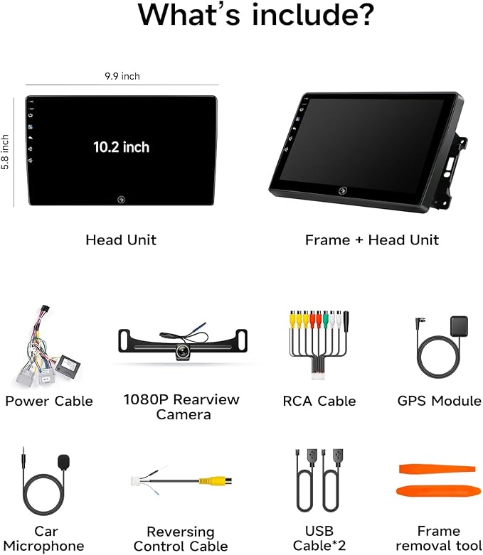 Car Radio Stereo Upgrade for Jeep Wrangler JK Compass Grand Cherokee Dodge Ram with Wireless CarPlay/Android Auto/10.2'' TouchScreen/Android13/GPS Navigation/Backup Camera (New-HC-Jeep 2+32G)