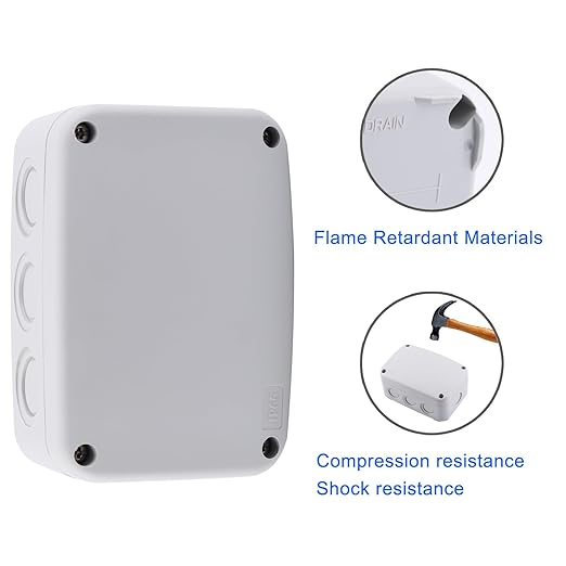 Outdoor White Junction Box,Nineleaf IP66 Waterproof Electrical Project Boxes PVC/ABS Weatherproof Plastic Enclosure Box Universal Watertight 4.9 x 3.3 x 2.3 inch (125x86x62mm), 1PCS