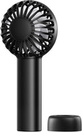 SWEETFULL Mini Portable Fan - Rechargeable Handheld Fan, 3 Speeds Personal Hand Gifts for Travel Essentials, Lash, Makeup, Eyelash, Kids, Girls, Women - USB, Cute Design Black