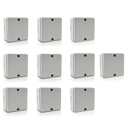 NineLeaf Junction Box, Waterproof Electrical Box IP66 Water Resistant Dustproof ABS Plastic Project Enclosure for Electronics, External Size 4.2 x 4.2 x 2.3 inch (107 x 107 x 58 mm),10PK