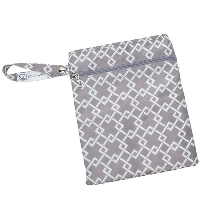 Sarah Wells Pumparoo Wet Dry Bag for Breast Pump Parts – Compact Organizer with Waterproof Pocket, Staging Mat & Fridge Hack – Machine Washable Pumping Accessory (Gray)