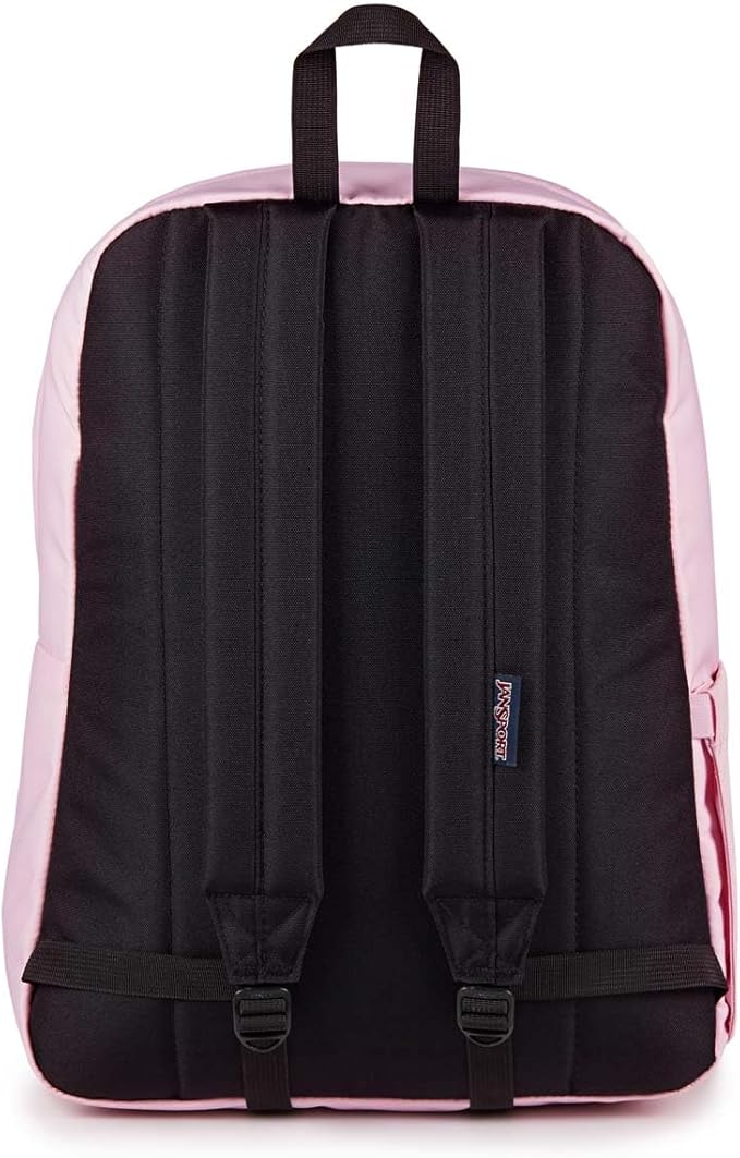 JanSport SuperBreak Plus Backpack with Padded 15-inch Laptop Sleeve and Integrated Bottle Pocket - Spacious and Durable Daypack for Work and Travel - Pink Ice