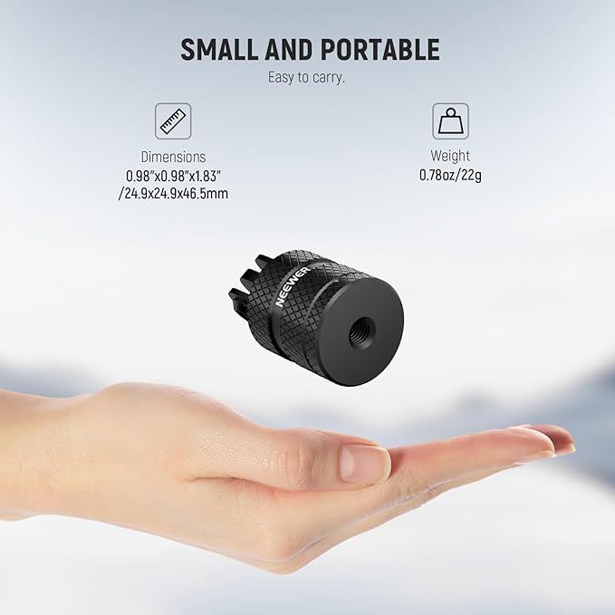 NEEWER Action Camera Tripod Mount Adapter Compatible with GoPro Hero 13 Go Pro 12 11 10 9 Black DJI Osmo Action 5 Pro 4 3, 360° Swivel 1/4"-20 to 3 Prong Mount for Standard 1/4 Accessories, GP-89