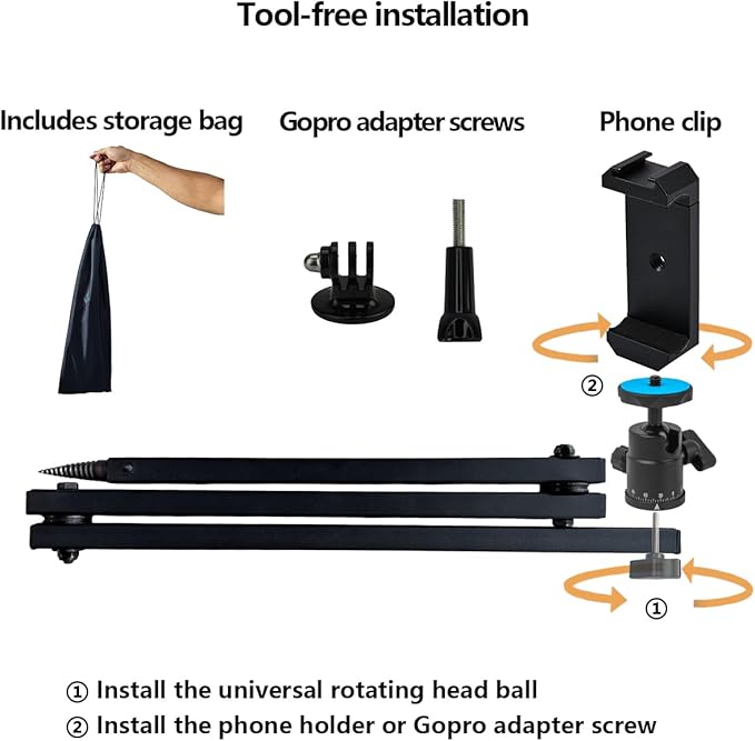 Tree Stand Phone Mount for Hunting,Camera Arm for Hunting,Treestand Phone Holder for Self Filming Hunts, Compatible Gopro,Trail Camera, iPhone, Mevo Start
