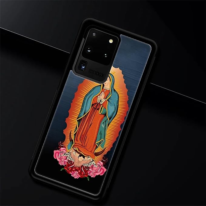 for Samsung Galaxy S20 Ultra Case, Red Virgen Guadalupe Pattern Graphic Design Girl Boy Soft Silicone Hard Acrylic Shock Protection for Samsung Galaxy S20 Ultra