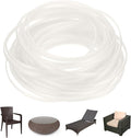 M METERXITY 1-Pack Wicker Repair Kit, 5mm x 33ft/10m Plastic Flat Rattan Replacement Supplies for Patio Furniture Repair/Basket Making/Chair Weaving, Synthetic Woven Rattan [White]