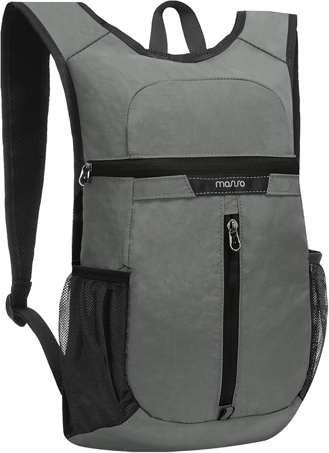MOSISO Lightweight Hiking Daypack Small Packable Travel Hiking Backpack, Foldable Shoulder Bag with Front Vertical Pocket