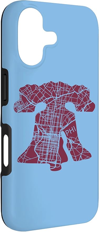 Philadelphia Street Map Liberty Bell Vintage Maroon Philly Case for iPhone 17