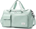 Suruid Travel Duffel Bag with Shoes Compartment Sports Gym Bag with Dry Wet Separated Pocket for Men and Women, Overnight Bag Weekender Bag Training Handbag Yoga Bag - Light Green