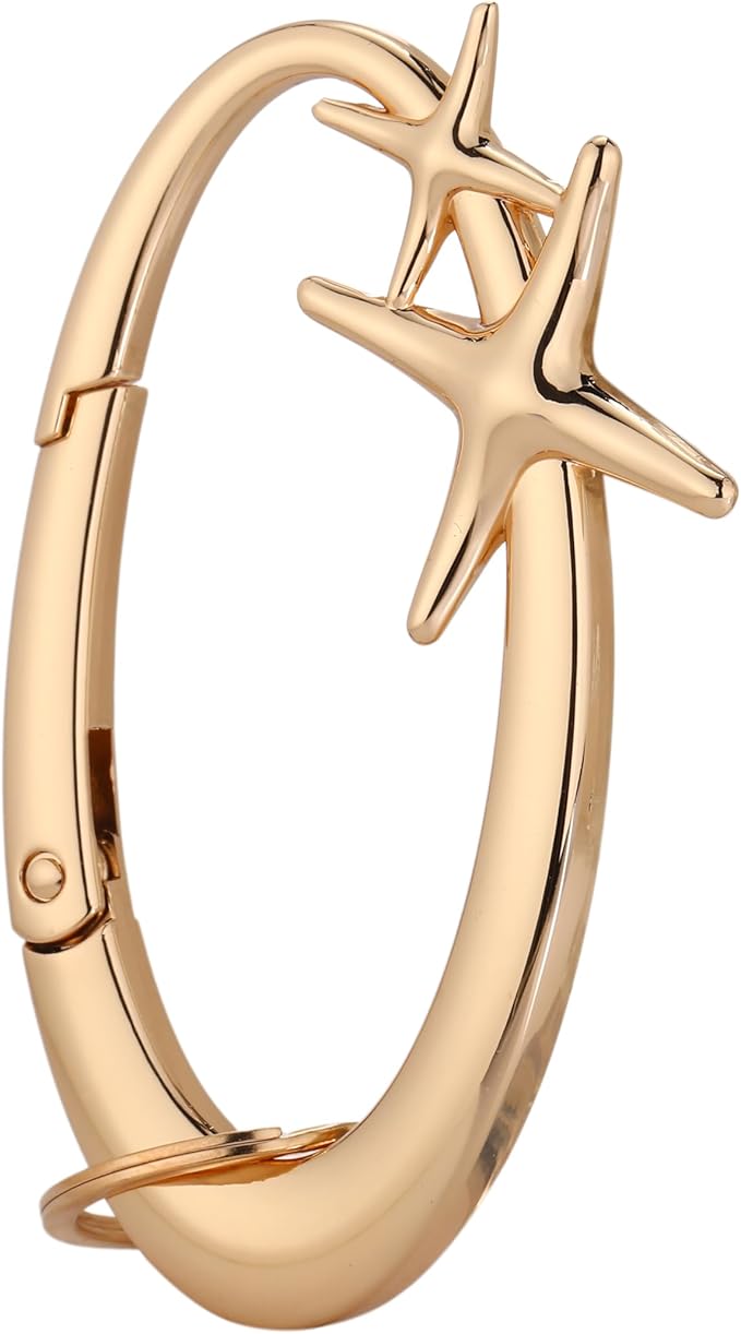 Y2K Cute Star Carabiner Keychain Cool Belt Loop Clip Starlight Heavy Duty Carabiner Clasp Snap Hook Holder Key Buckle