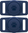 GOCII for Airtag Dog Collar Holder 2 Pack,Waterproof Dog Collar Holder for Apple AirTag(Gen 1 & 2),Silicone Air Tags Case for Dog Collars(Navy)