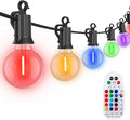 Brightown Outdoor String Lights 58 Feet G40 LED Patio Lights, 27 Plastic Edison Bulbs(2 Spare), Waterproof Connectable Hanging Light for Backyard Porch Balcony Party Decor, E12 Base, Multicolor