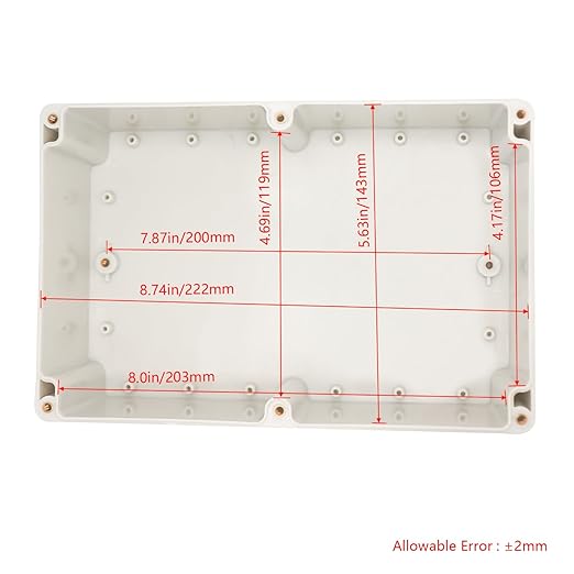 Project Box IP65 Waterproof Junction Box ABS Plastic Electrical Boxes DIY Electronic Project Case Power Enclosure White 9.06x5.90x3.43 inch (230 x 150 x87 mm)