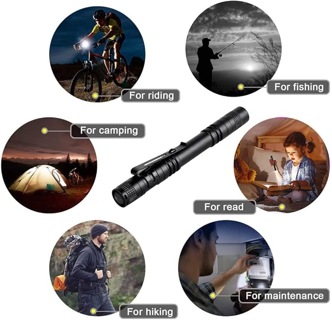 Pen Flashlight,10PCS Led Pen Light Flashlights with Clip,Mini Flashlight Bright Pocket Penlight