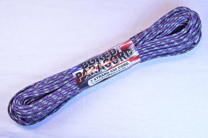 BORED? PARACORD! 550 lb Paracord – Ideal for Crafting, DIY Projects, Camping, Military & Active Outdoors – 300+ Colors – Tactical Parachute Cord Type III – Strong - Mystique 100 Feet