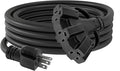 10FT 12/3 Outdoor Extension Cord with Multiple Outlets 12 Gauge 3 Outlet Heavy Duty Power Cord Splitter Flexible 3 Way Power Cable Waterproof 12AWG 15A 1875W SJTW,ETL Listed