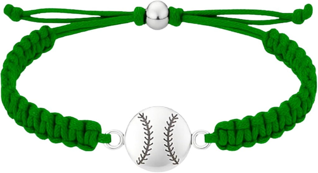 Sportybella - Baseball Bracelet, Baseball Jewelry, Adjustable Braided Baseball Bracelet, Baseball Gifts, Baseball Accessories