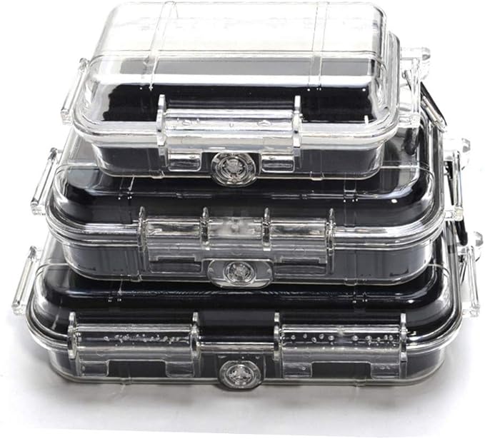 Plastic Waterproof Box Case Container Waterproof Shockproof Box Waterproof Dry Box Waterproof Cases Organization Locker Box Portable Dry Storage for Boat, Fishing Tackle, Phone, Camera, etc