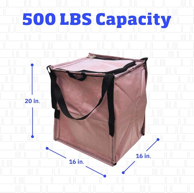 DURASACK Heavy Duty Storage Tote Bag with Zipper Top 22-Gallon Rugged Woven Polypropylene Moving Bag, Reusable Self-Standing Design, Holds up to 500 Pounds, Single, Mauve