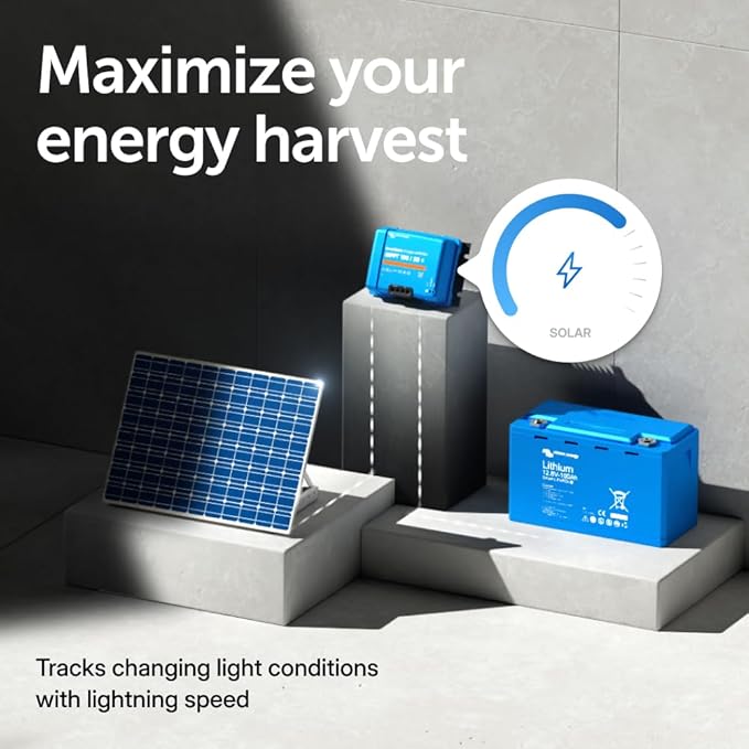 Victron Energy SmartSolar MPPT Solar Charge Controller (Bluetooth) - Charge Controllers for Solar Panels - 100V, 50 amp, 12/24-Volt