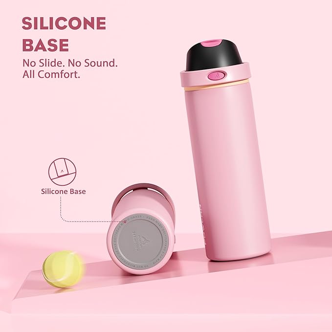 POWCAN 24 oz Insulated Water Bottle for Women: 2-in-1 Push-Button Spout & Quick-Flip Straw, Leakproof, Cold 24Hrs, Fits Car Cup Holder, Stainless Steel Cup for Sports, Camping, Gift (Polka Whimsy)