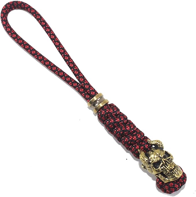 Knife Lanyards with Brass Beads,Paracord Lanyard,Tactical Lanyard for Skull Shape Knife,EDC Products