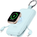 RORRY Portable Charger, 10000mAh PD 20W Fast Charging Portable Charger Power Bank with Built in Cables, Travel Battery Pack for iPhone and Apple Watch Ultra/11/10/9/8/7/6/5, Sky Blue