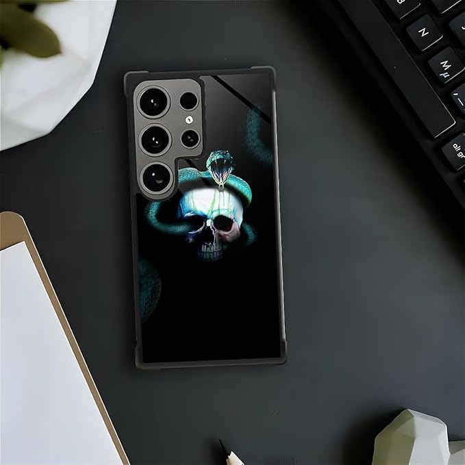 for Samsung Galaxy S24 Ultra Case, Skeleton Winding Snake Pattern Graphic Design Girl Boy Soft Silicone Hard Acrylic Shock Protection for Samsung Galaxy S24 Ultra