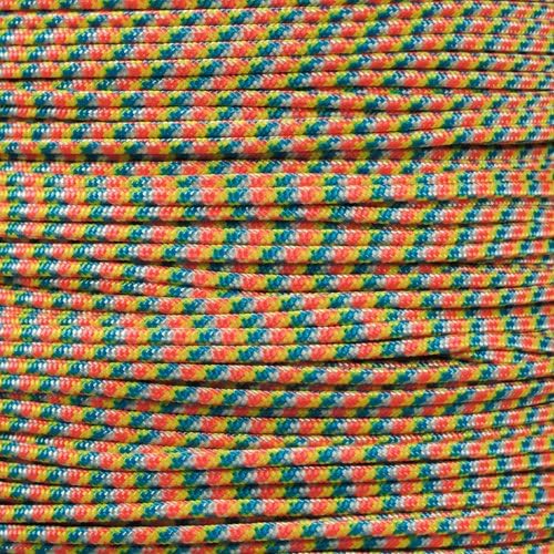 Paracord Planet 275lb Paracord – 3/32 Inch (2.38 mm) Nylon Crafting Cord with 5 Strand Inner Core – Confetti (10 ft)