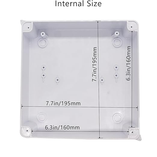 Junction Box Dustproof Waterproof IP65 ABS Plastic Electrical Boxes, Indoor & Outdoor Electrical Power Cord Enclosure Universal Project Box DIY Case White 7.9 x 7.9 x 3.1 inch (200x200x80mm)