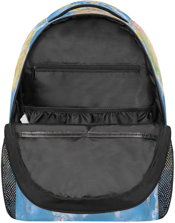 Backpacks Globe World Map School Bag Student Bookbag Adjustable Shoulder Bags Laptop Rucksack Travel Hiking Camping Daypack for Teens Girls Boys Women Men