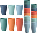 HEYCOME 24 Pcs Unbreakable Plastic Cups Set, 12 Pcs 14 oz and 12 Pcs 20 oz Reusable Plastic Cups, Stackable Water Tumblers, Drinking Cup for Kitchen, BPA-free, Dishwasher and Microwave Safe, 6 Colors