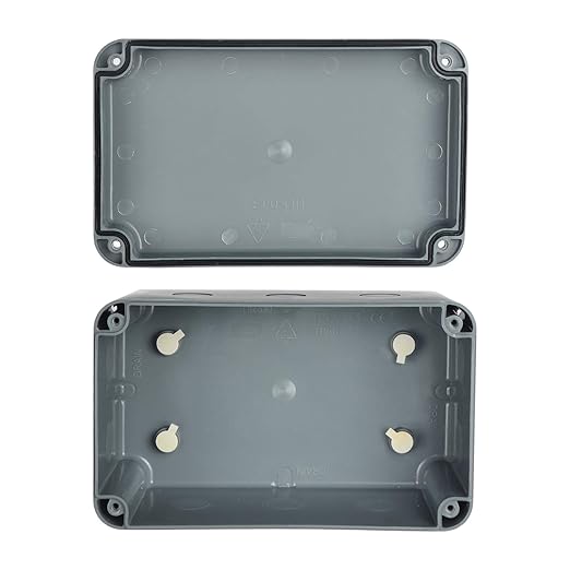 Nineleaf 4 PK ABS Plastic Dustproof Waterproof IP66 Junction Box Outdoor External Universal Electrical Project Enclosure Grey 181x111x100mm fit 20mm Cable Gland for Outdoor Use