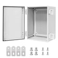 Junction Box IP65 Waterproof Dustproof ABS Plastic Enclosure Outdoor and Indoor Project Box Hinged Cover with Mounting Plate Wall Brackets Outer Dimension 11.8"x 7.9" x 7.1", Grey