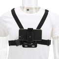 Mobile Phone Chest Mount Harness Strap Holder Outdoor Live Mobile Phone Chest Strap Harness Mount Cell Phone Clip, Elastic and Adjustable, Chest Strap Mount for Smartphones and Action Camera