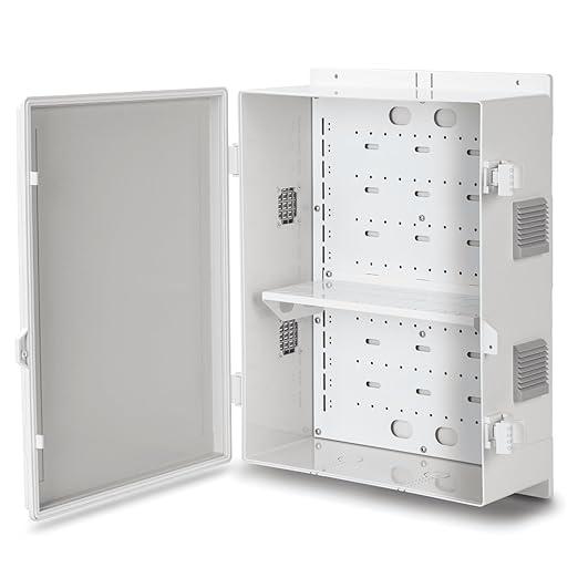 Namunanee Outdoor Electrical Junction Box, ABS Water Resistant Enclosure with Internal Mounting Panel & Hinged Cover, 16.1" H* 12.2" L* 5.9" W
