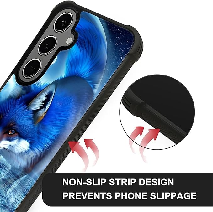 for Samsung Galaxy S24 S25 Plus Case, Snowy Mountain Fox Lake Pattern Graphic Design Girl Boy Soft Silicone Hard Acrylic Shock Protection for Samsung Galaxy S24 S25 Plus