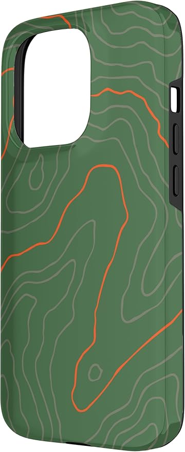 Backcountry Topo Guide Orange Lines Topographical Map Case for iPhone 15 Pro