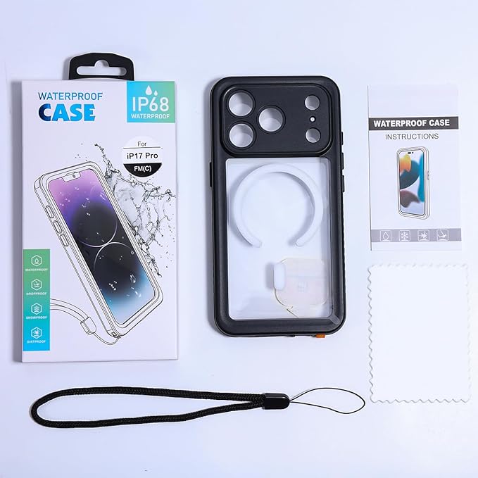 AICase for iPhone 17 Pro Case Waterproof Clear with MagSafe Water Proof/Snowproof/Dustproof/Shockproof,IP68 Certified 360 Full Body Protection Fully Sealed Underwater Cover for iPhone 17 Pro 6.3"