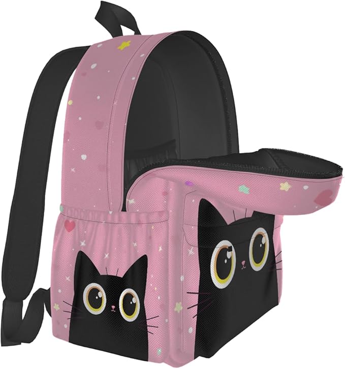 cfpolar 17 Inch Backpack Cute Cartoon Cats Laptop Bag Shoulder Bag School Bookbag Casual Daypack For Boys Girls,A-13
